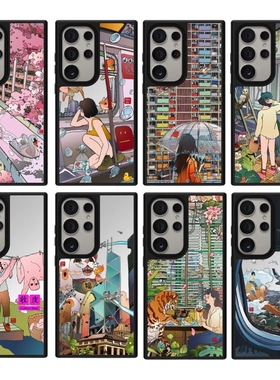 香港Vivan微微安作品插画手机壳磁吸magsafe镜面防摔保护套适用于三星Galaxy S25ultra/S25/S24/S23ultra可爱