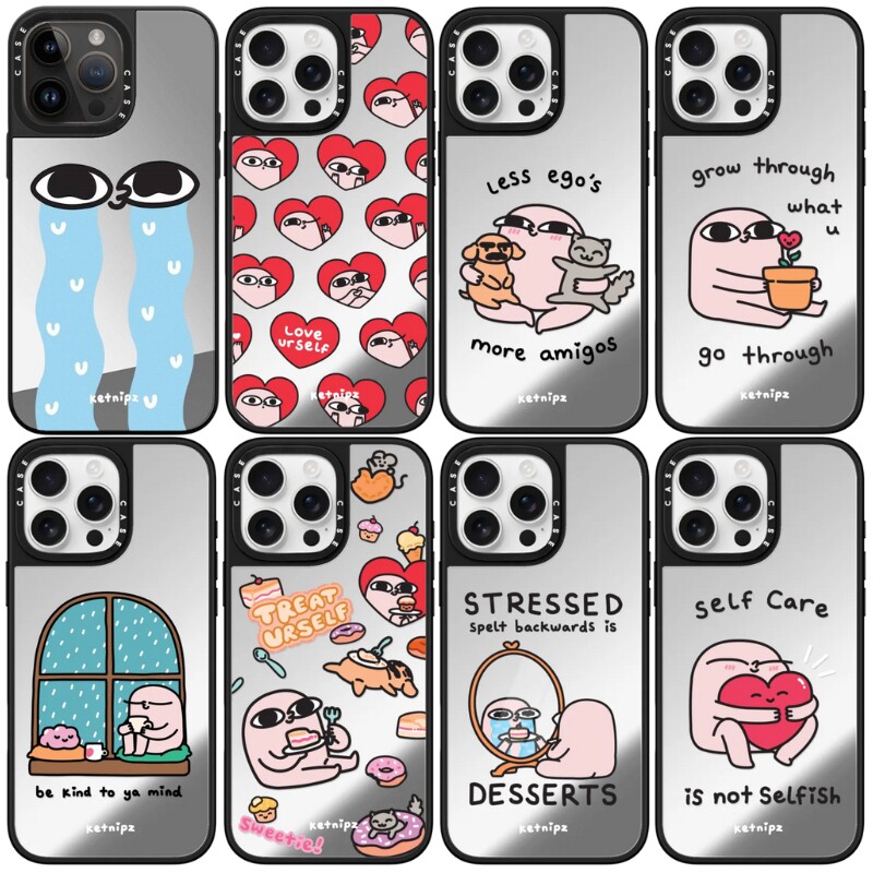 适用于iphone17promax小粉怪Ketnipz手机壳防摔磁吸镜面magsafe保护套苹果16pro/15/14可爱个性高级感