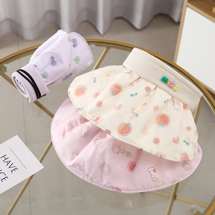 儿童防晒遮阳帽夏季女童可折叠可爱宝宝防紫外线大帽檐透气空顶帽