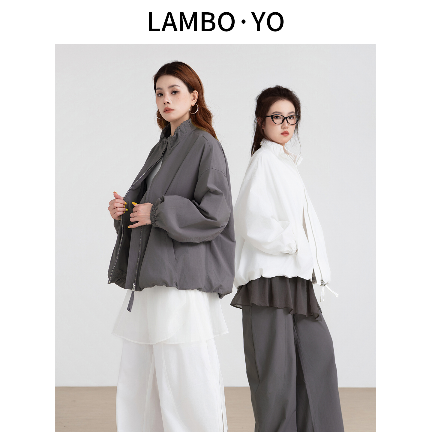 褶皱立领设计感工装外套