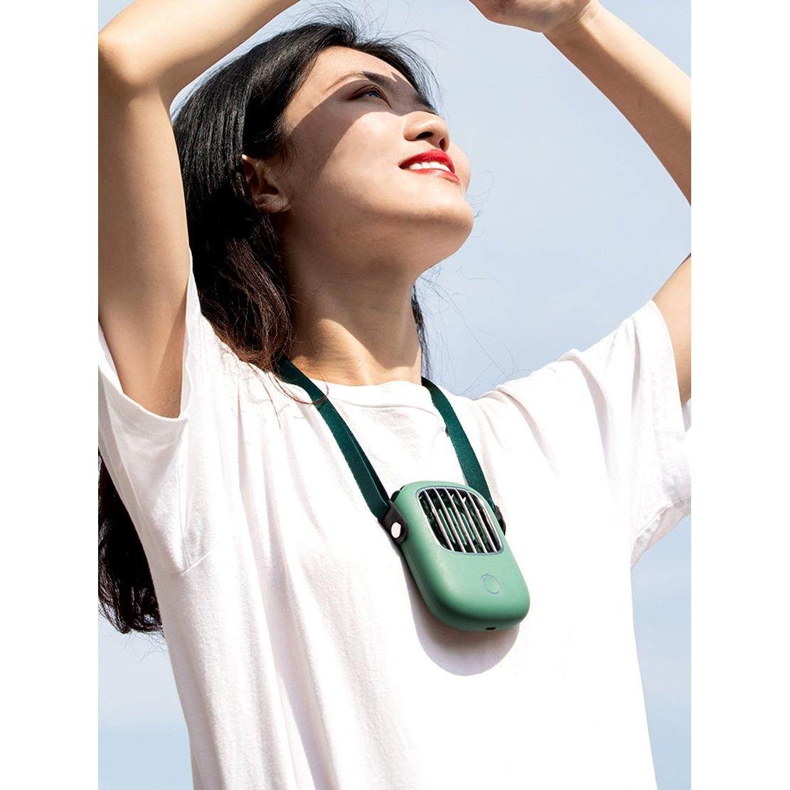 儿童挂颈挂胸前小风扇便捷绳子懒人风扇户外走路usb充电迷你风扇