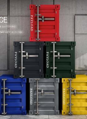 工业风集装箱储物柜小型收纳柜餐厅酒吧烧烤店复古创意铁艺小柜子