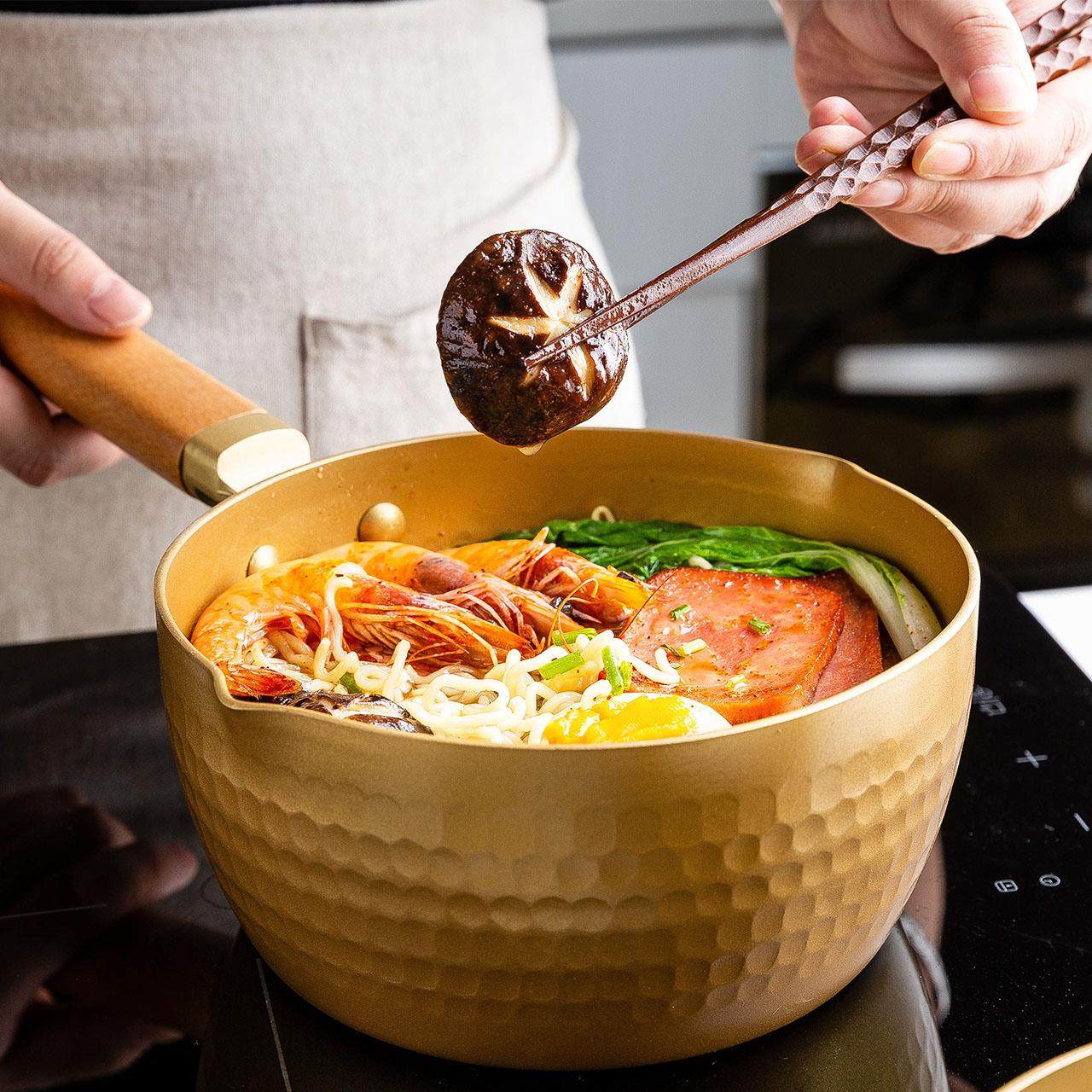 摩登主妇 日式雪平锅不粘锅辅食锅泡面锅奶锅煮锅汤锅燃气电磁炉