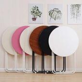 家用小圆桌折叠桌单人小公寓餐桌阳台彩色桌宿舍简易餐桌手提式