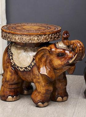 大象换鞋凳摆件大号象凳子招财象客厅招财装饰轻奢样板房软装乔迁