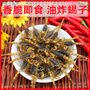 云南炸虫子油炸蝎子即食全蝎零食昆虫食品活蝎子现油炸食用虫子美