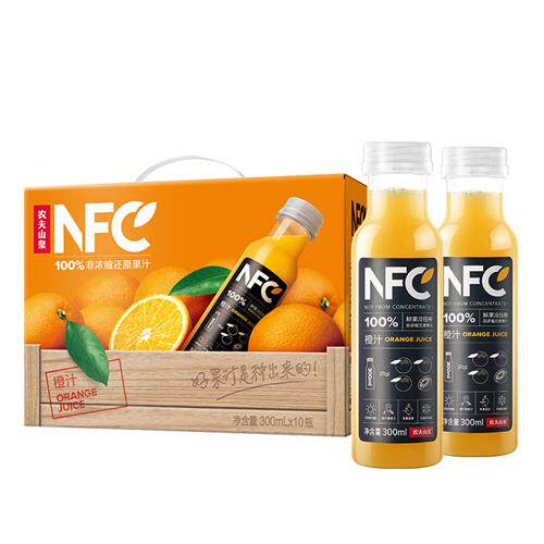 农夫山泉 NFC 橙汁果汁饮料 300ml*10瓶 整箱装 鲜果属于什么档次？