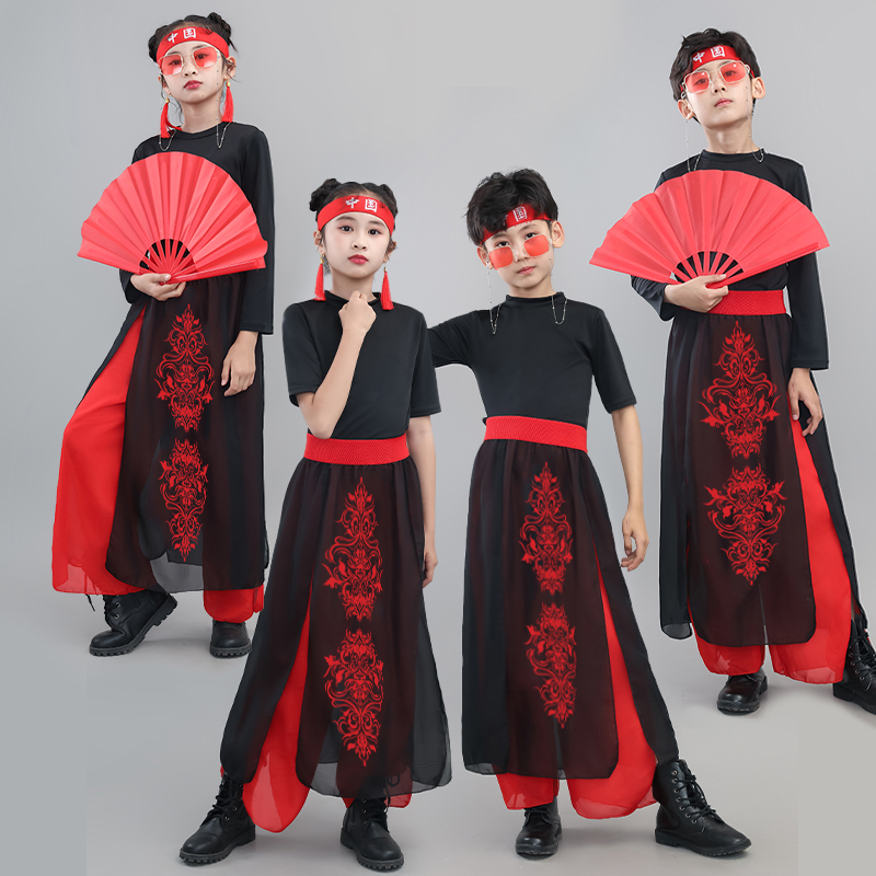 六一少儿走秀扇子演出服舞蹈服