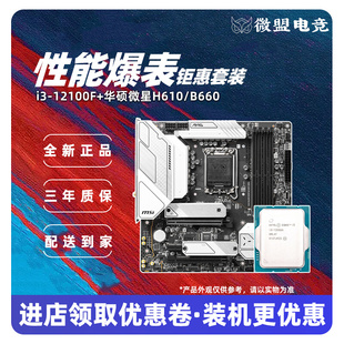 13100F 12100散片搭华硕B760微星H610主板CPU套装 12100F 英特尔i3