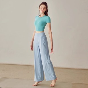 瑜伽裤秋冬高腰外穿宽松直筒健身裤跑步普拉提训练舞蹈运动裤宽松