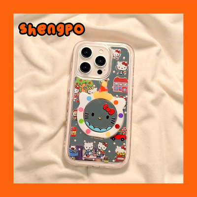镜面带支架可爱hellokitty手机壳