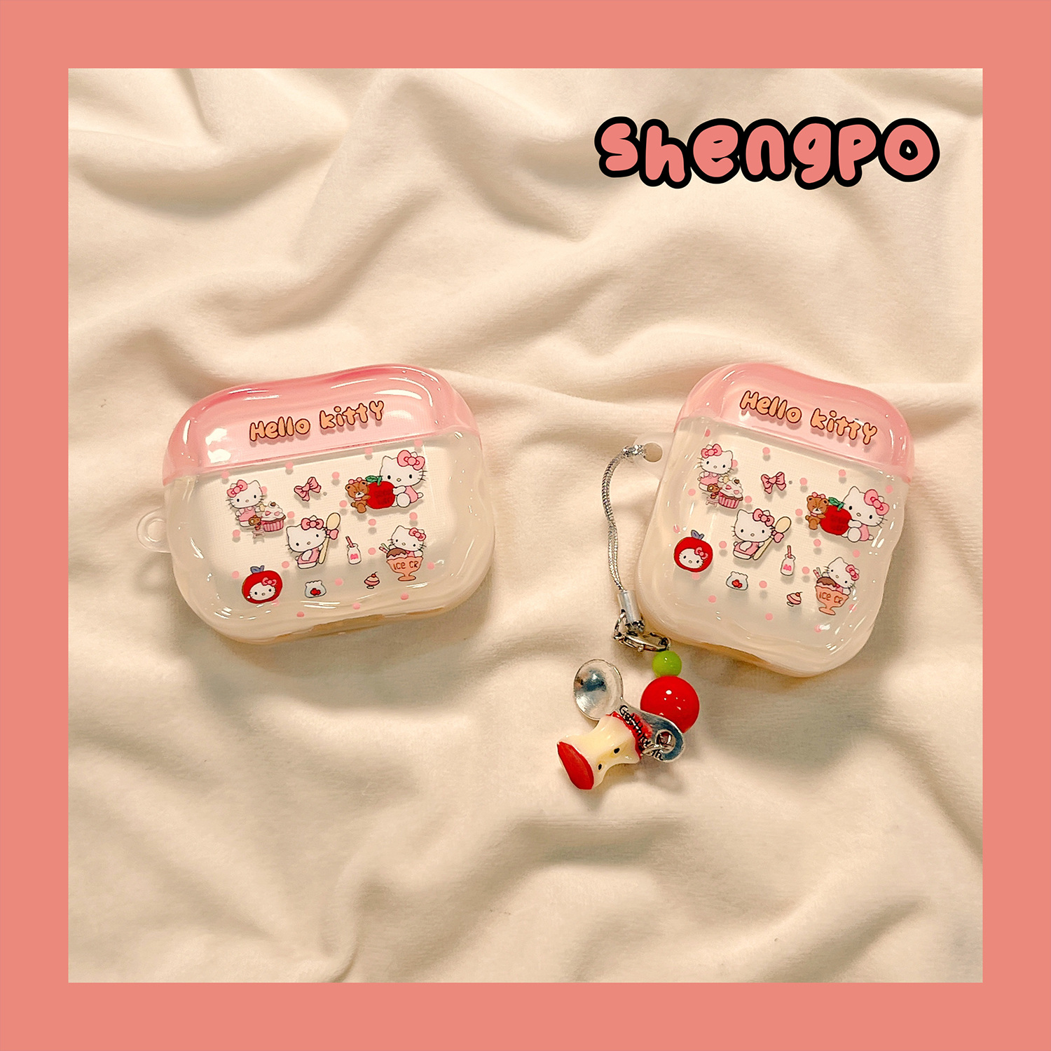 卡通hellokitty波点耳机套新款