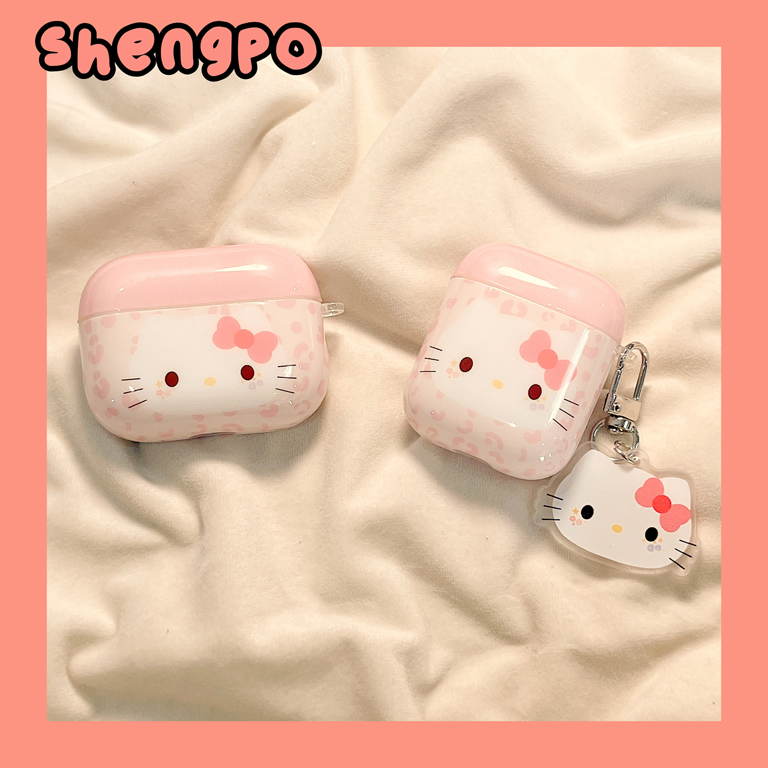 豹纹hellokitty粉色耳机套新款