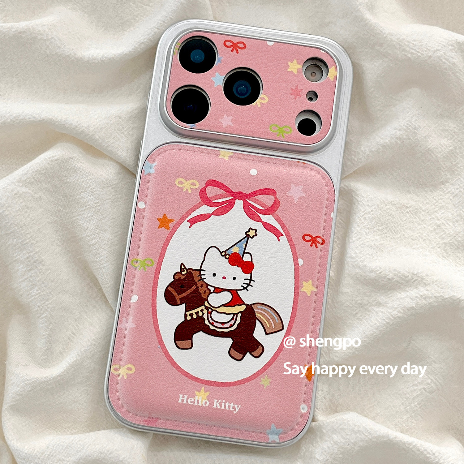 粉色可爱骑马hellokitty适用iPhone17promax皮质手机壳17苹果16promax防摔新款15pro女14少女心15硅胶16全包,3C数码配件,手机保护套/壳,淘宝优惠券,粉丝福利购,淘宝优惠卷