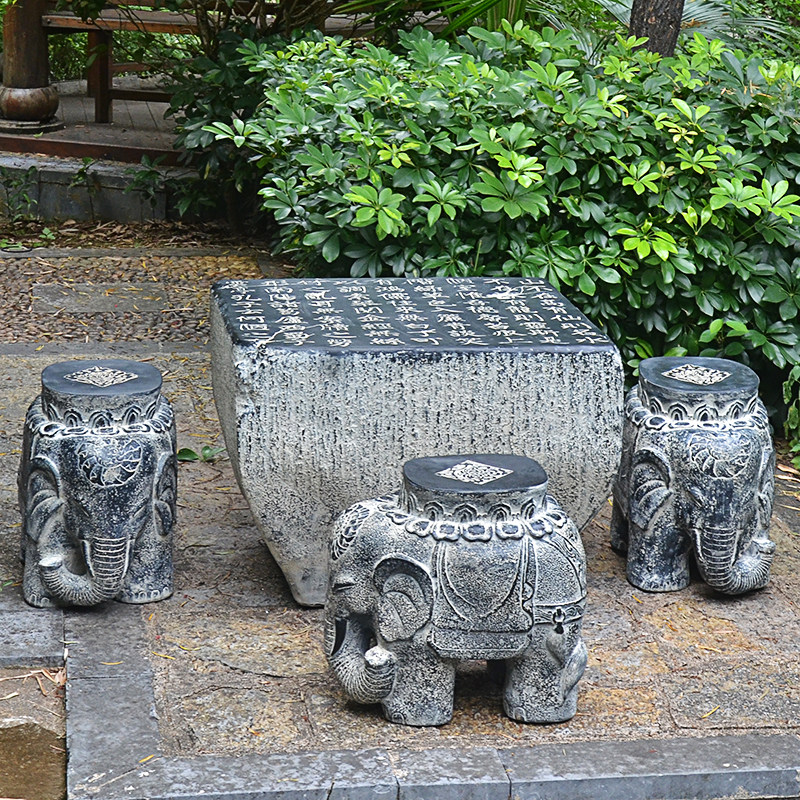 仿石雕小石桌石凳茶台 庭院家用仿古室外户外别墅公园桌椅露台