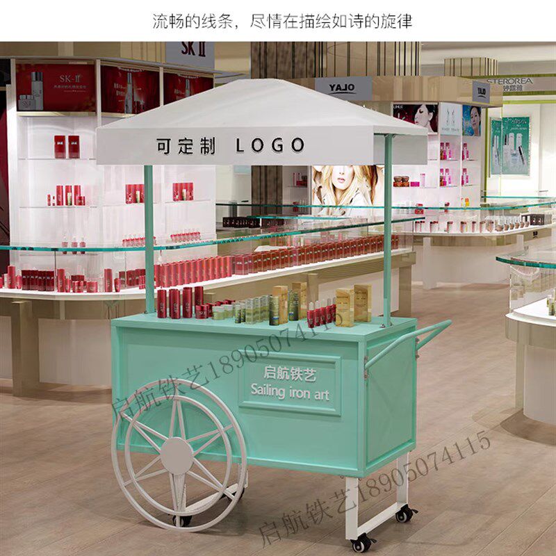 欧式创意展示促销台移动售货车铁艺花车门店外摆试吃促销车摊位车