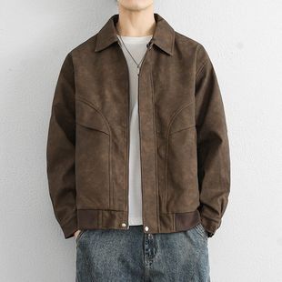 P55皮衣Q5棕色浅灰色深灰色M3XL