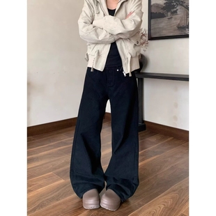 子cleanfit风长裤 男女解构拼接潮牌痞帅炸街裤 复古牛仔裤 美式