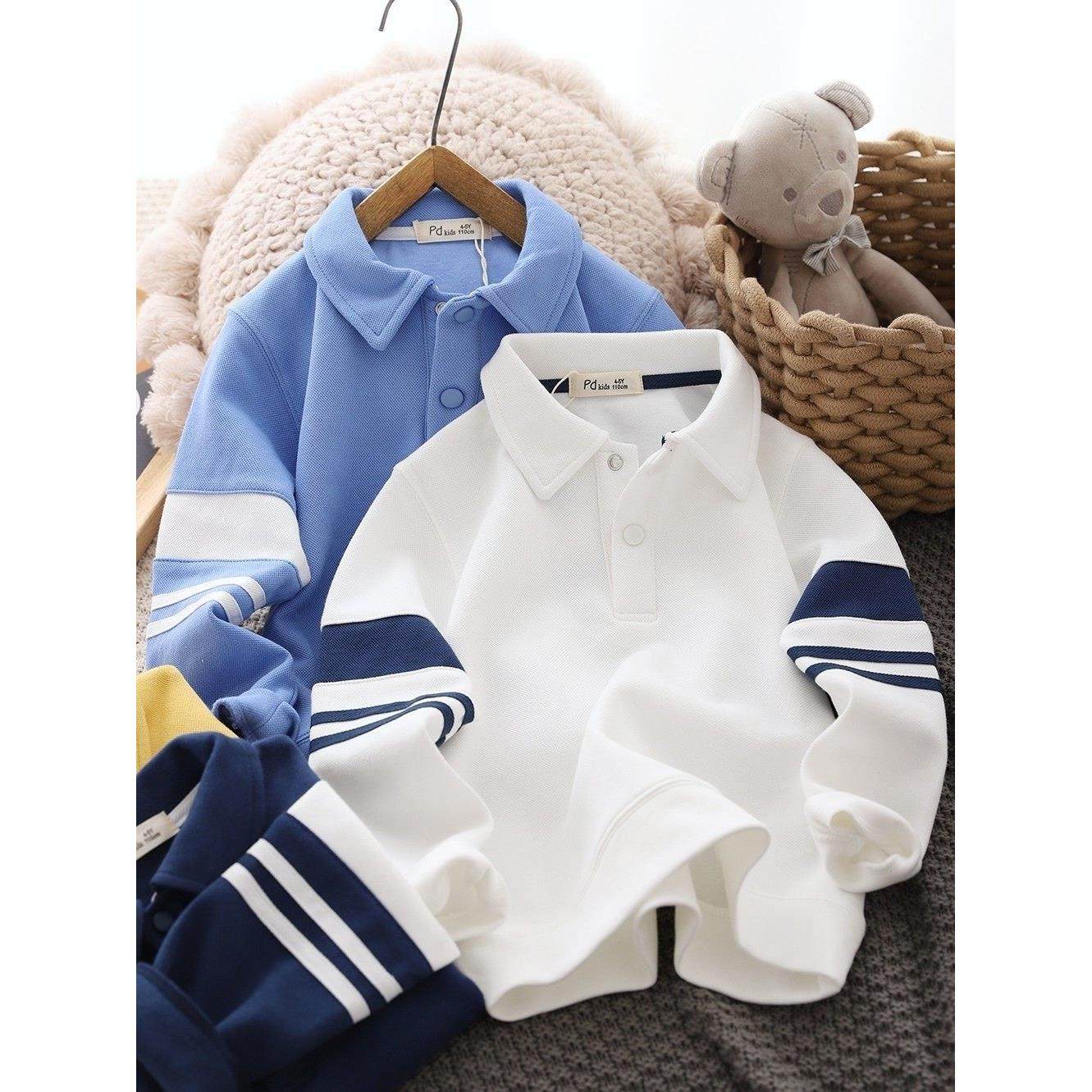 男孩Polo衫，运动衫，春季和秋季2025新款中，大儿童t恤翻领衬衫,童装/婴儿装/亲子装,儿童POLO衫,淘宝优惠券,粉丝福利购,淘宝优惠卷