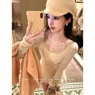 Acaine【10/8 20:00 前四小时9折】云纱雪芙 精致花朵针织打底衫