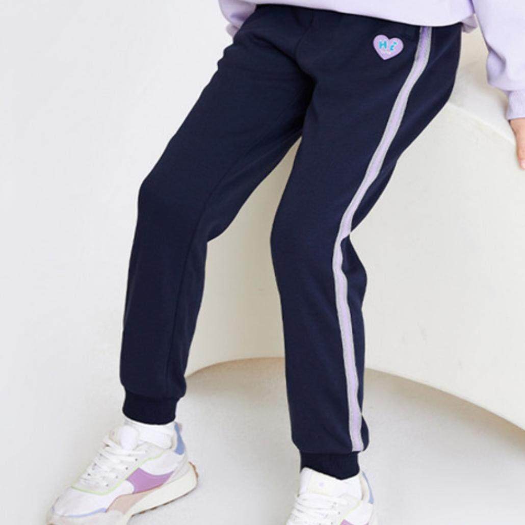 女童裤子2025新款春秋中大童纯棉运动裤儿童休闲长裤束脚