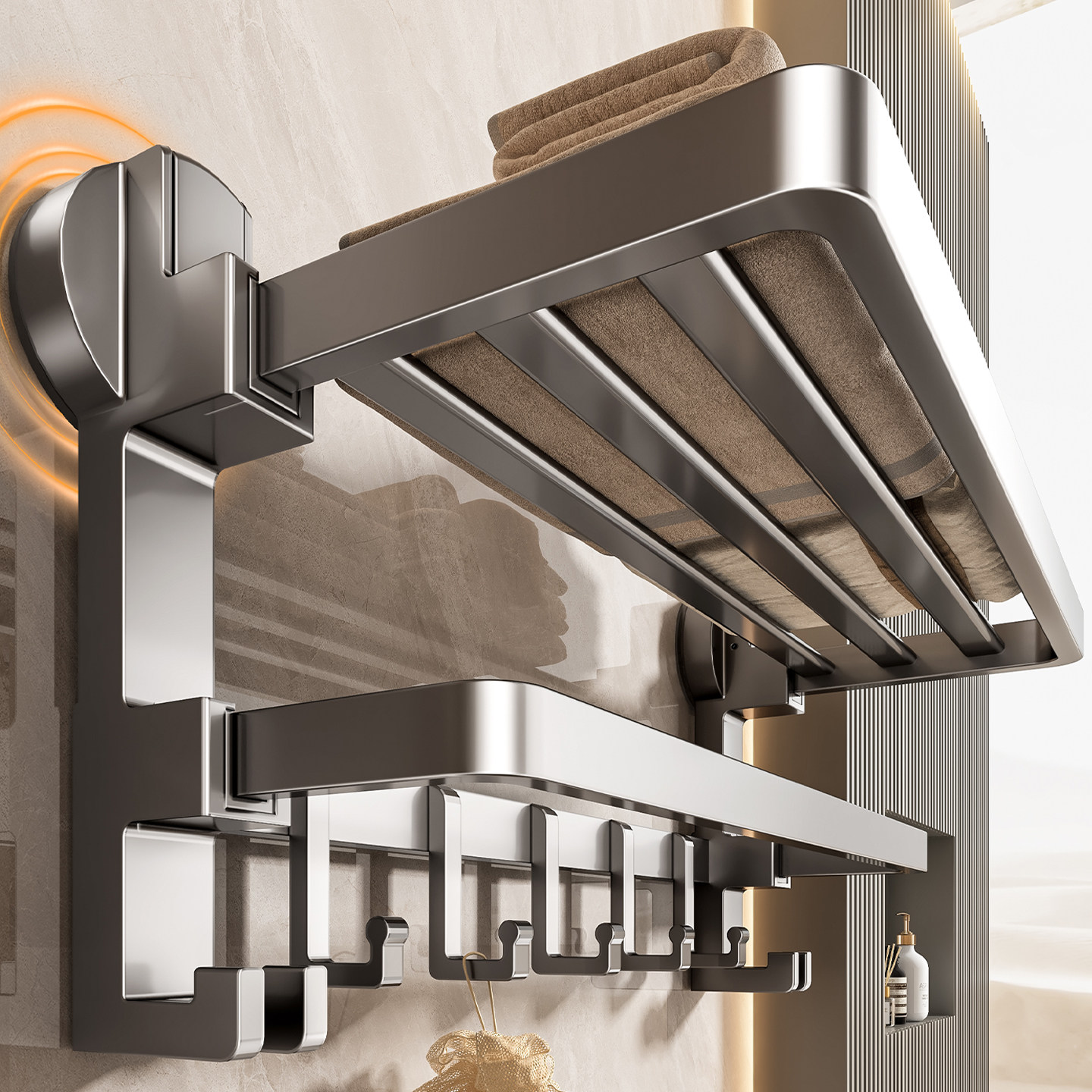 百悍吸盘毛巾架卫生间免打孔浴室毛巾挂杆厕所毛巾置物架浴巾架,家庭/个人清洁工具,毛巾挂/毛巾架,淘宝优惠券,粉丝福利购,淘宝优惠卷