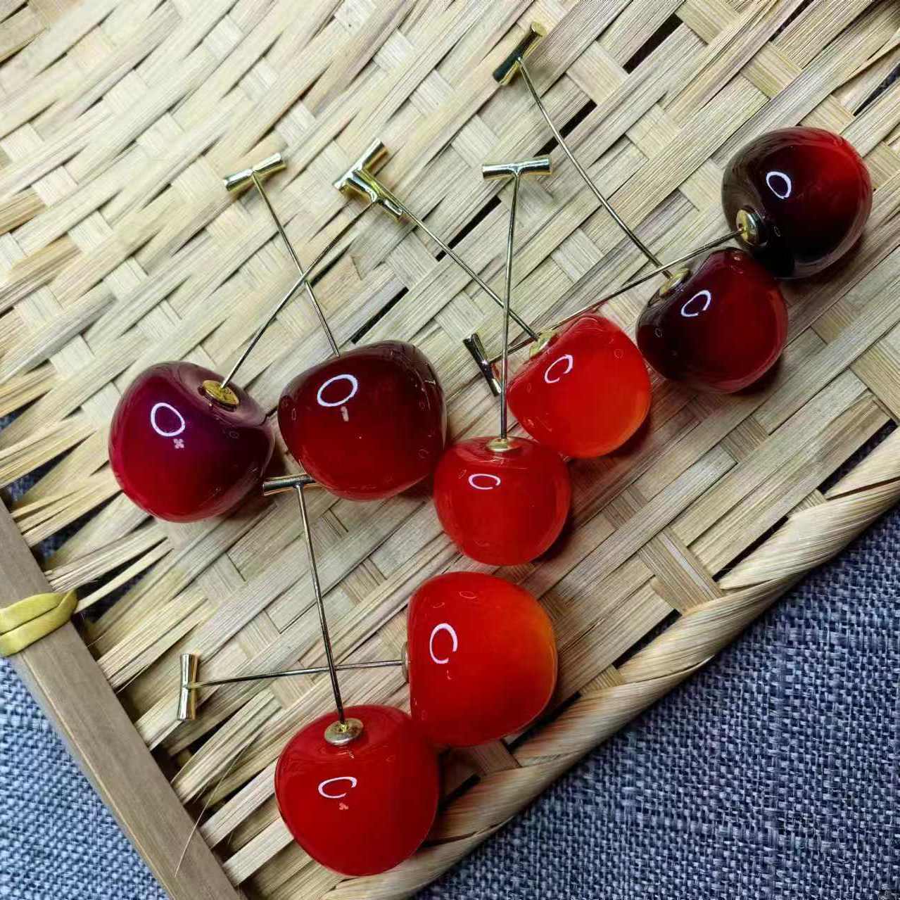 高级感樱桃耳环女长款气