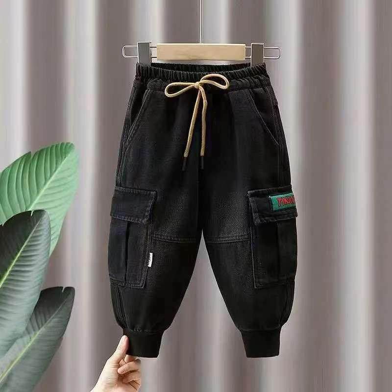 男童牛仔裤春秋款中大童工装裤多口袋束脚裤子宽松版儿童长裤加绒,童装/婴儿装/亲子装,儿童牛仔裤,淘宝优惠券,粉丝福利购,淘宝优惠卷