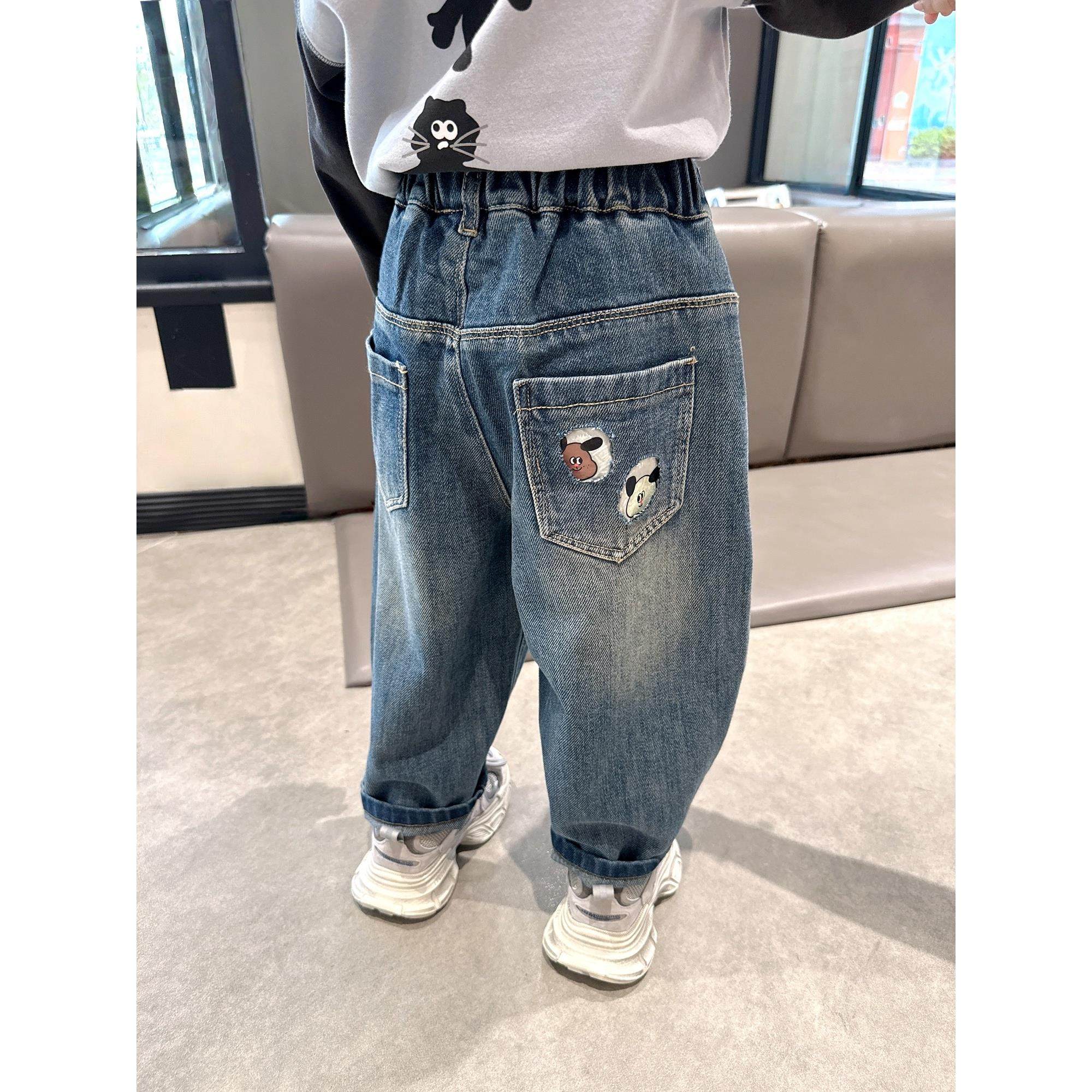 男童卡通破洞软牛仔裤2025秋季新款中小童韩版长裤子潮,童装/婴儿装/亲子装,儿童牛仔裤,淘宝优惠券,粉丝福利购,淘宝优惠卷