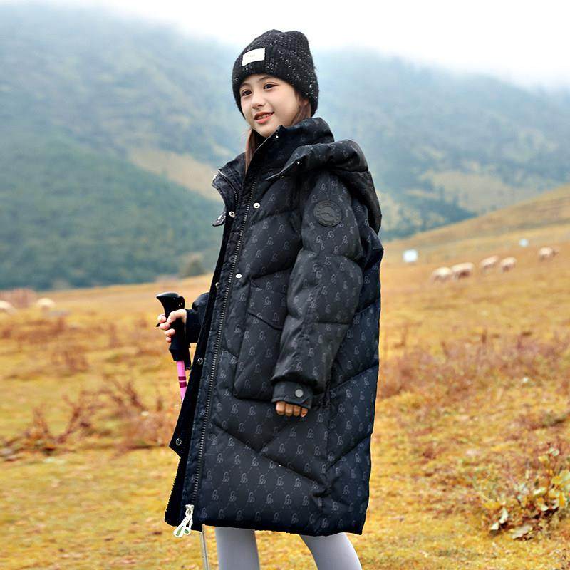 女童羽绒服中长款加厚2025新款儿童中大童韩版洋气冬季外套