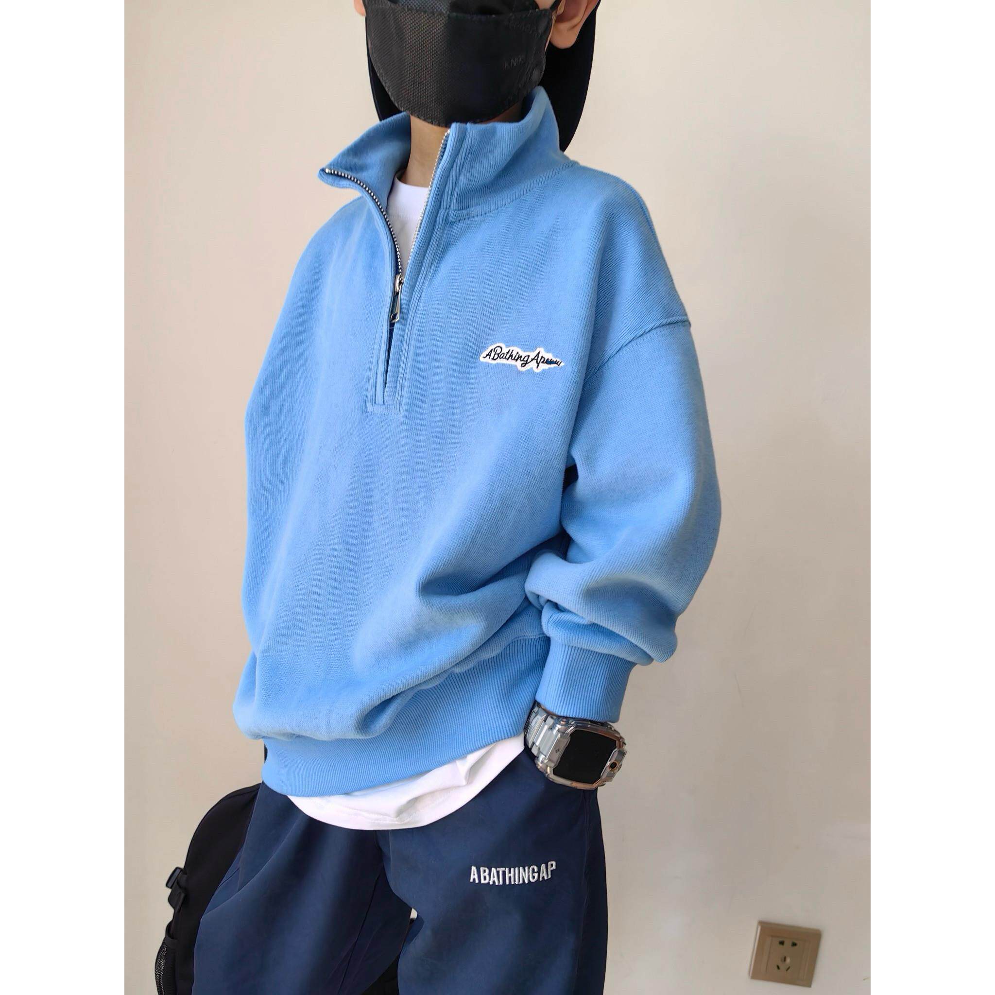 男童立领拉炼套头卫衣2025秋季新款潮款上衣休闲外套保暖帅气儿童