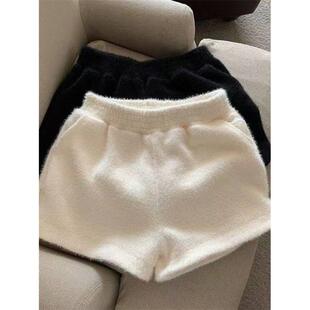 女童毛绒短裤秋冬季外穿女孩2025新款配靴子的裤子小个子打底靴