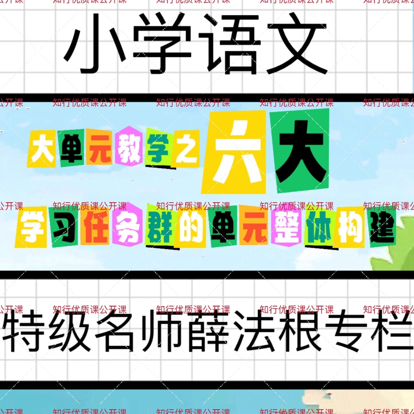 小学语文薛法根教学视频主题报告新课标新教材任务群大单元优质课