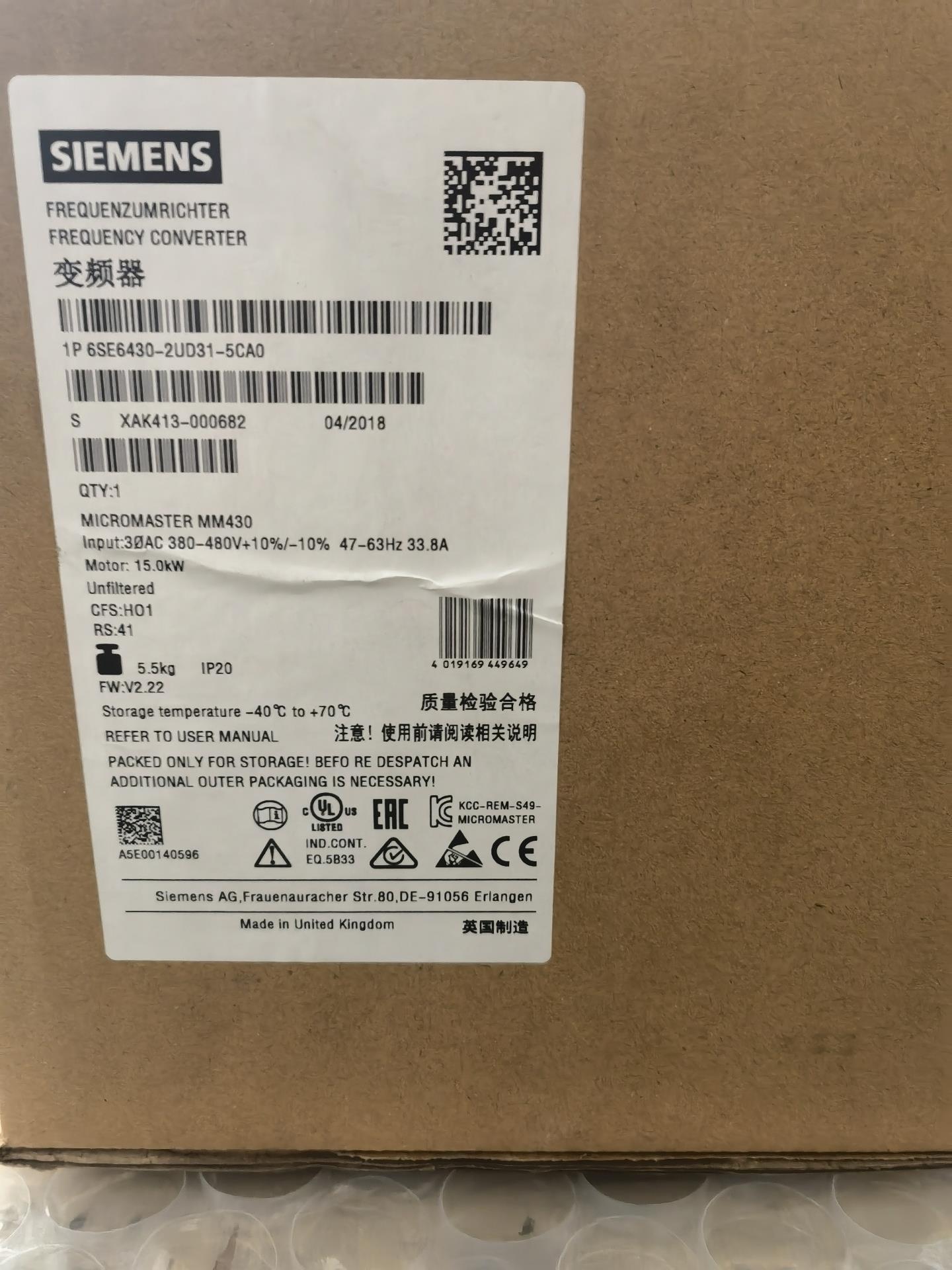 变频器型号6SE6430-2UD31-5CA0二【请询价】