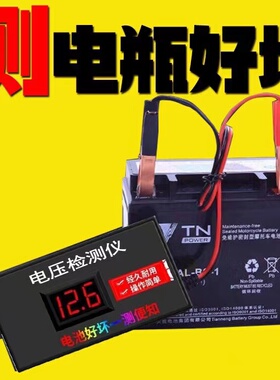 电瓶电压检测仪测试电池电动车三轮车通用12v24v120v测试电瓶好坏