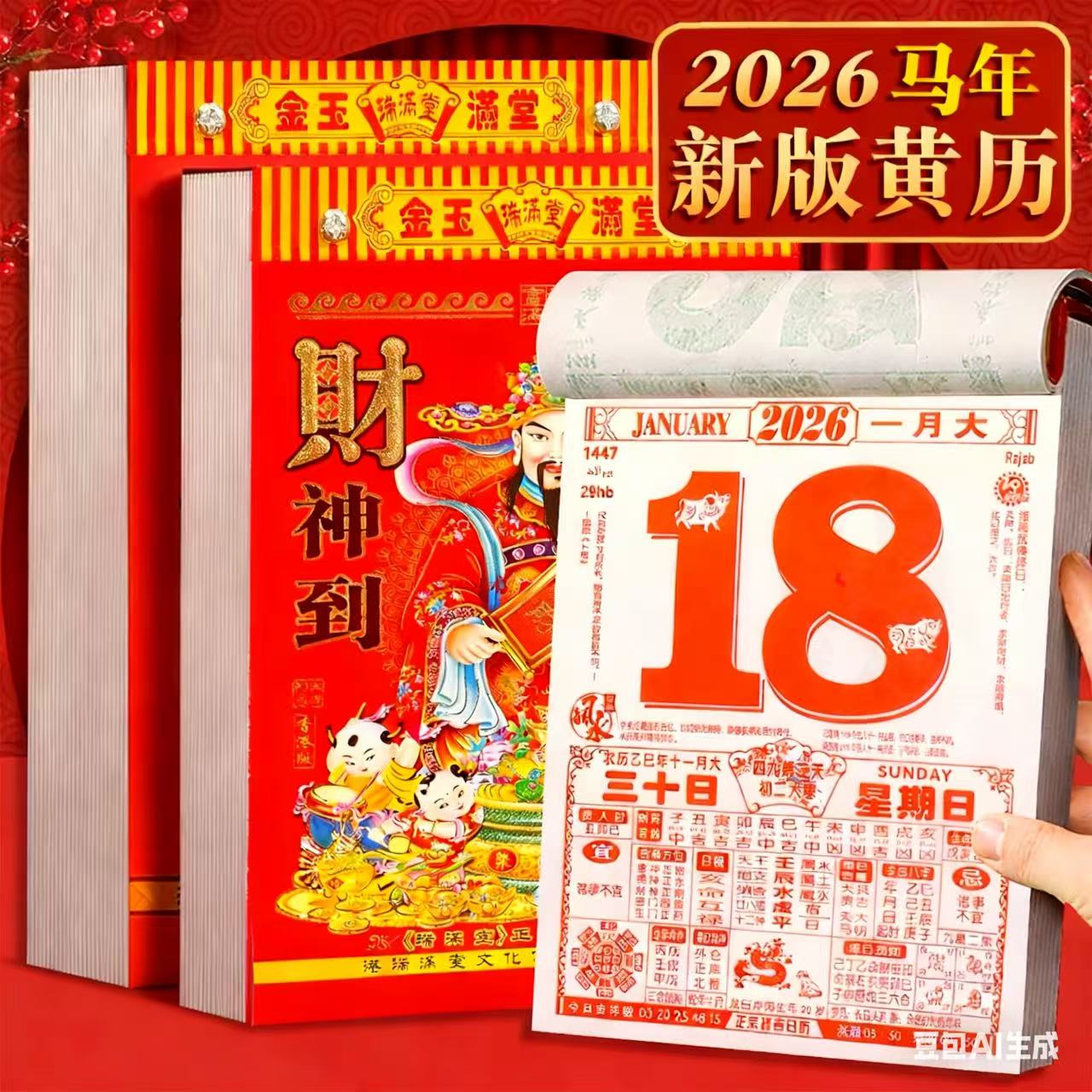 2025年新款香港瑞满堂黄历挂历