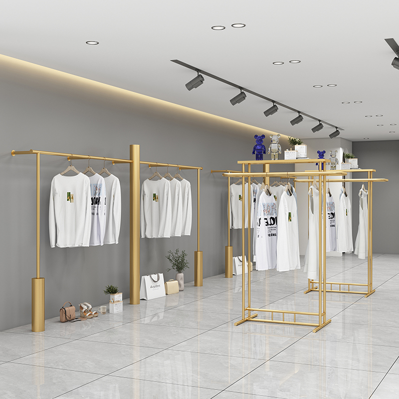 服装店不锈钢钛金展示架