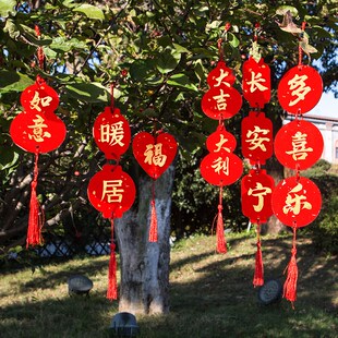 精选江左60张迷你硬卡挂件万年红七言创意对联纸挥春洒金红纸手写