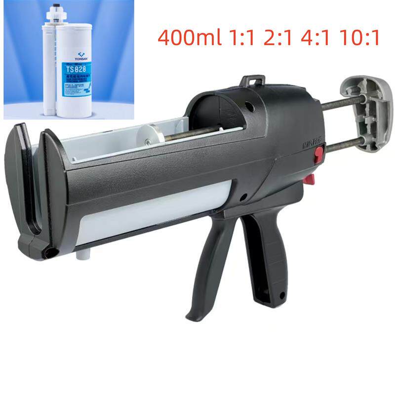 苏尔寿进口400ml气动胶枪4:1双组份胶枪490ml 10:1双管手动打胶枪