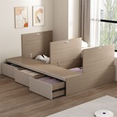 精选兔宝宝榻榻米床衣柜一体定制小户型多功能卧室储物床带书桌儿