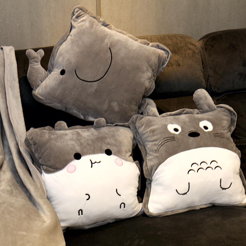 抱枕被子两用办公室多功能午睡小枕头靠枕汽车上靠垫三合一可拆洗