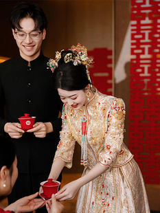 香槟色秀禾服2026新款 婚纱礼服重工敬酒服高级龙凤褂婚服 新娘中式