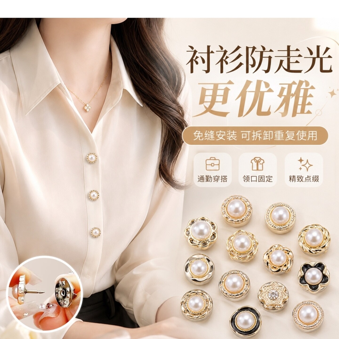 领口防走光扣子暗扣免缝神器隐形胸针女别针固定器衣服胸花胸口扣