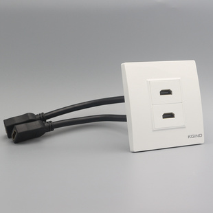 86型双口HDMI多媒体面板 高清数字电视2.0版HDMI插座带延长线面板