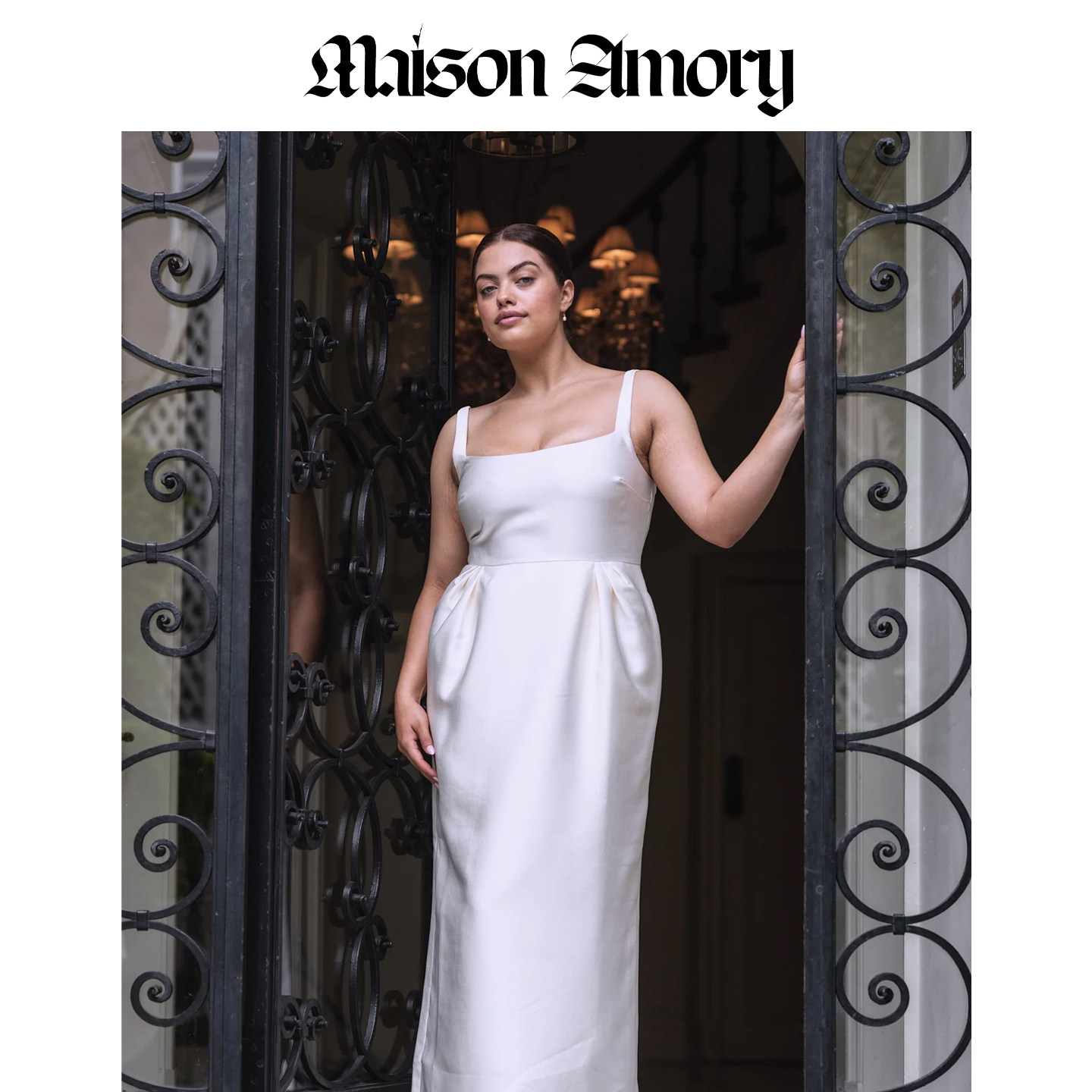 MAISON AMORY郁金香及踝礼服裙法式复古优雅成人礼订婚宴会长裙