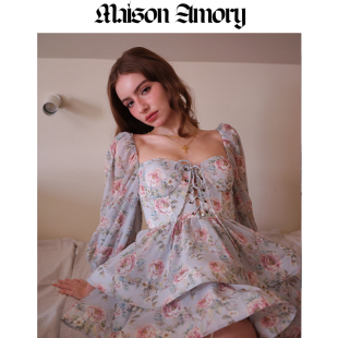复古蓬蓬裙 芍药物语 碎花 早春连衣裙MaisonAmory 法式 Rin