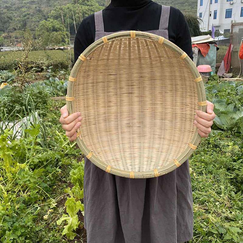 抖音竹编筲箕簸箕箩筐竹制品淘米洗菜沥水晾晒收纳篮子火锅店饭店