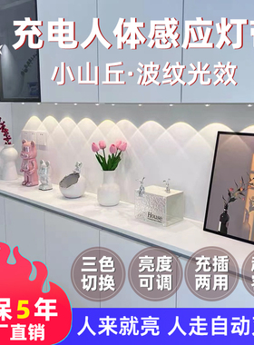 小山丘充电人体感应灯带无线自粘酒柜展示柜餐边柜led灯条免接线