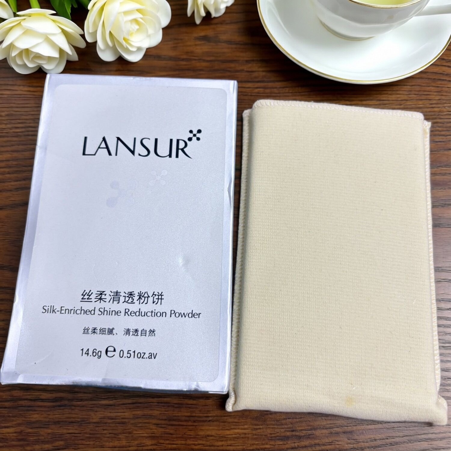 兰瑟丝柔清透粉饼细腻粉质遮盖毛孔均匀肤色柔滑匀净温和无刺激