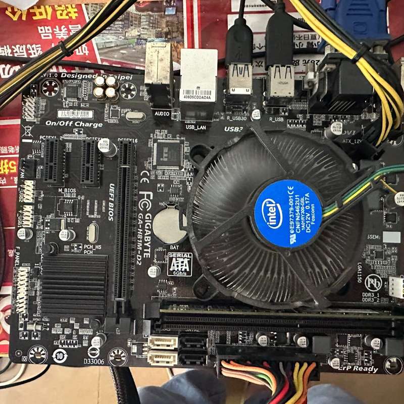 {议价}GA-H81M-D2主板，功能正常，实物拍摄如图，带挡板{可维修}图片